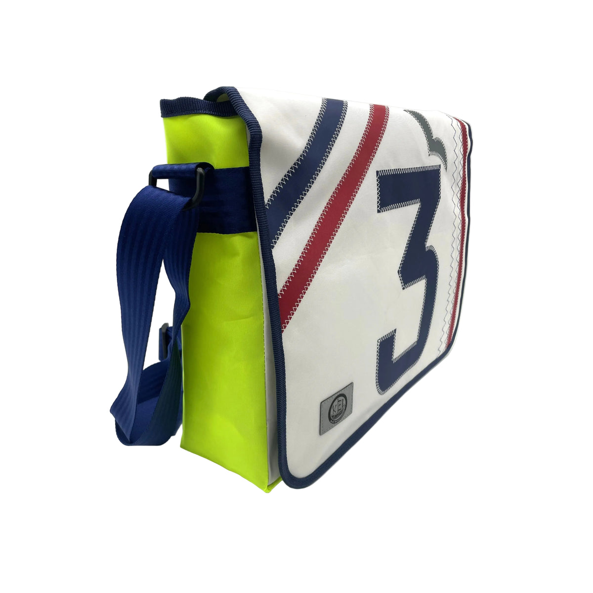 Messenger Bag Laptop aus recyceltem Segeltuch.