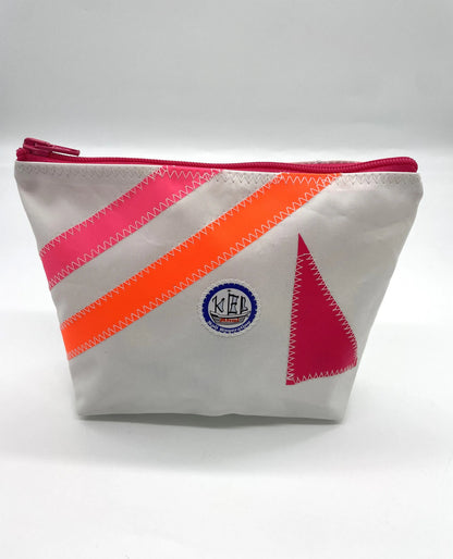 Kosmetiktasche weiß Dreieck Pink