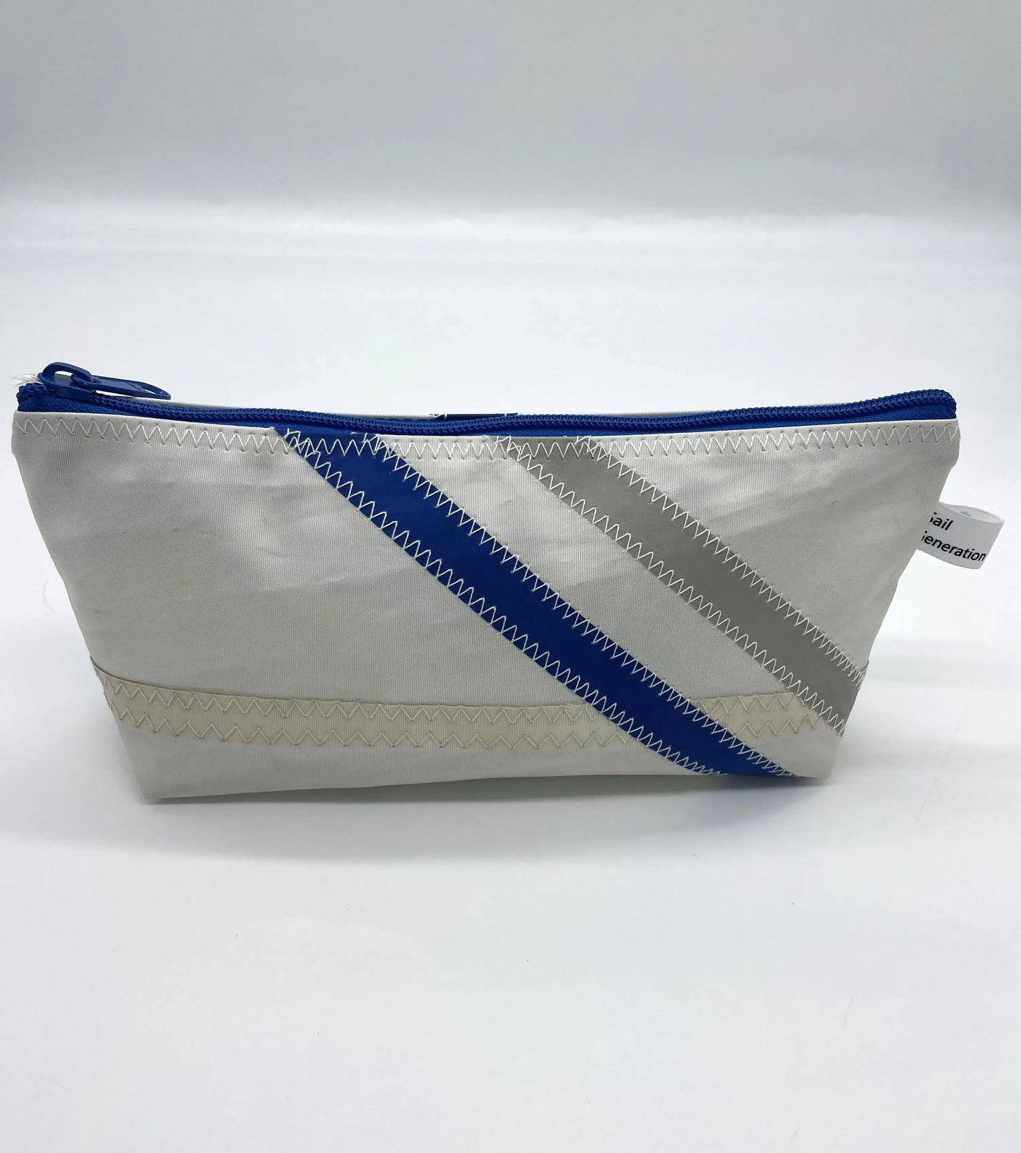 Stifttasche Streifen Blau/Grau