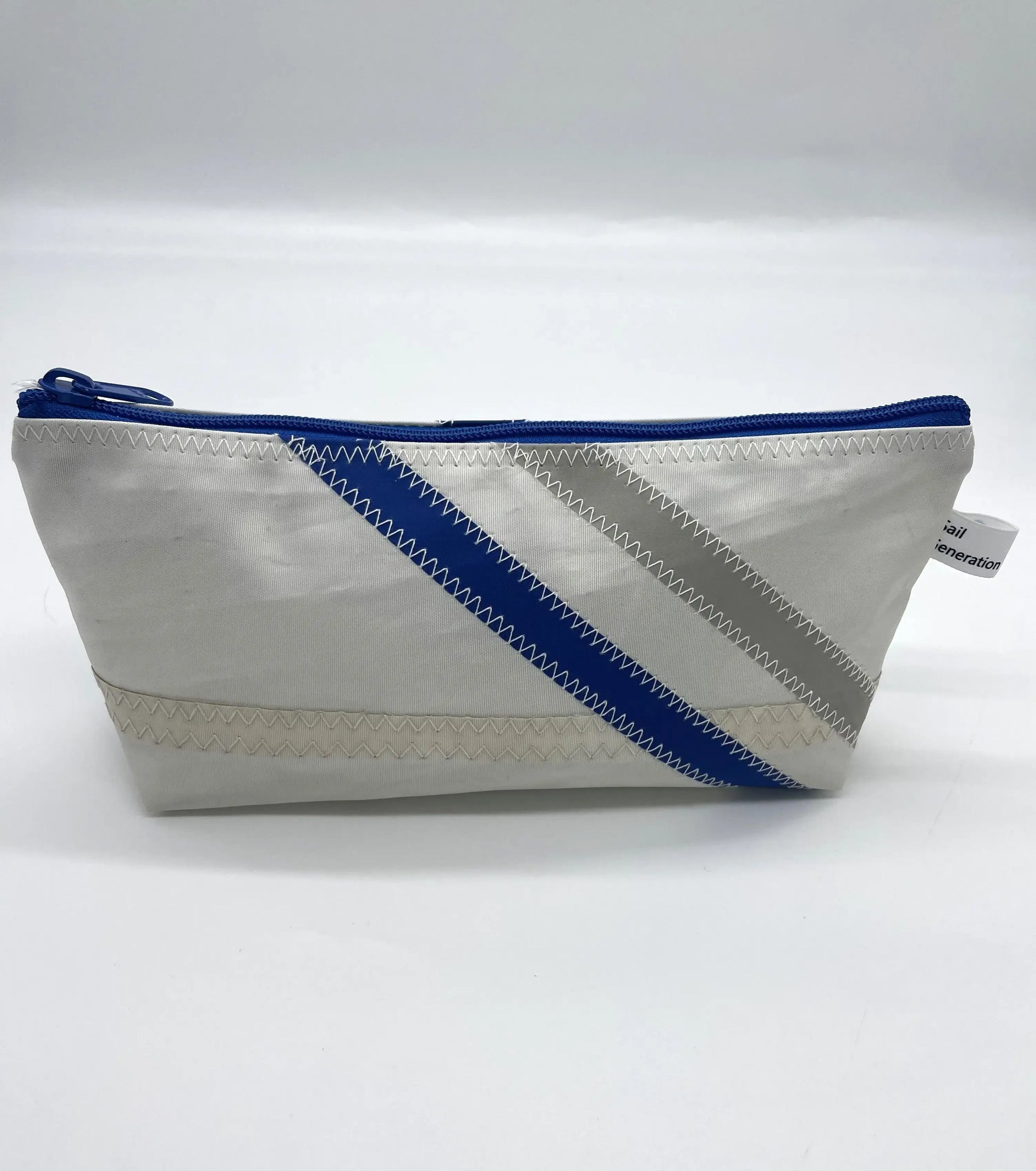 Stifttasche Streifen Blau/Grau