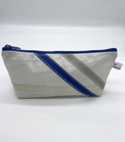 Stifttasche Streifen Blau/Grau